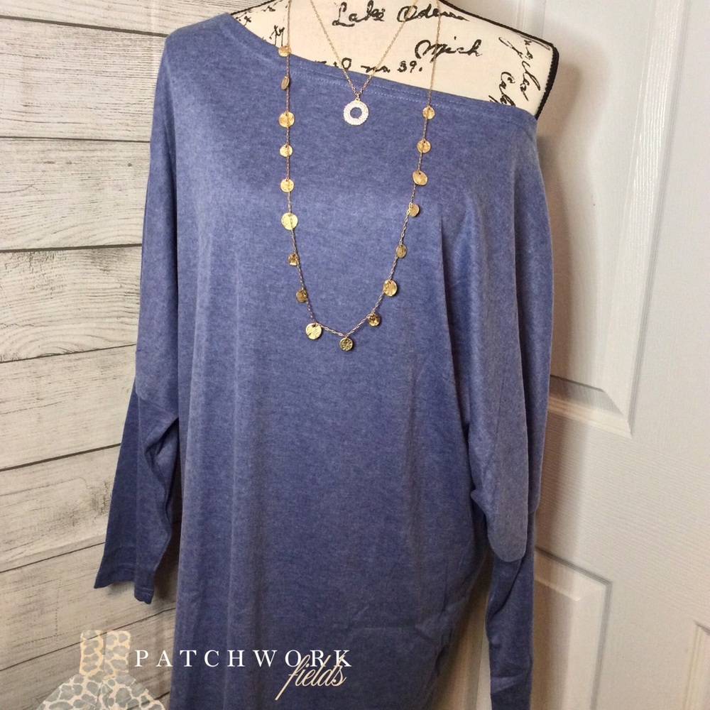 Blue Off-Shoulder Top